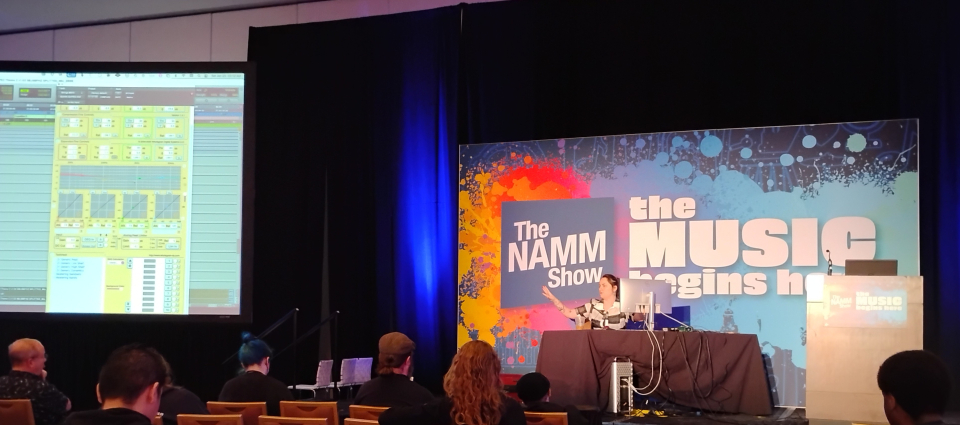 eva reistad teaches score mixing at the namm show